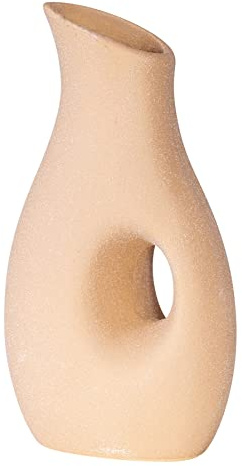 levandeo Vase H22cm Blumenvase Keramik Sand Beige Tischdeko Dekovase Sandfinish Keramikvase Deko Blumendeko