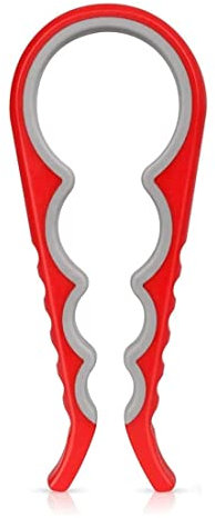 1 Pièce Ouvre Bouteille, Ouvre Bocal Multifonction 4 en 1, Ouvre-bouteille Facile à Manipuler, Ouvre-Bouteille D'outil Cuisine, Ouverture Rapide, Pour Enfants, Personnes âgées, Mains Faibles (Rouge)