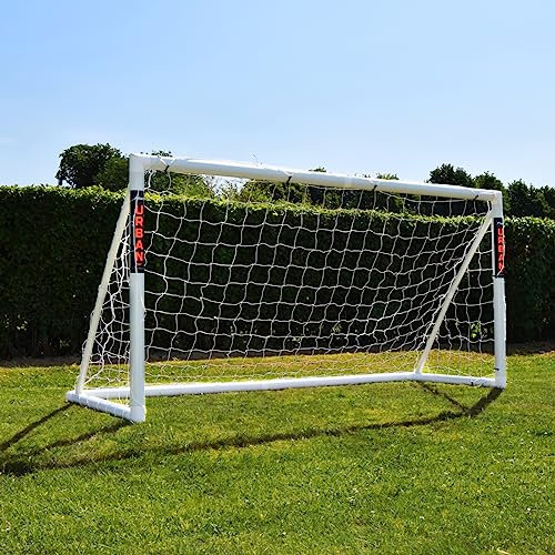 Football Flick Amazon Exklusives Fußballtor – Allwetter – 70 mm extra Dickes uPVC – Fußballtor für Garten, integriertes Verriegelungssystem, 4, Weiß