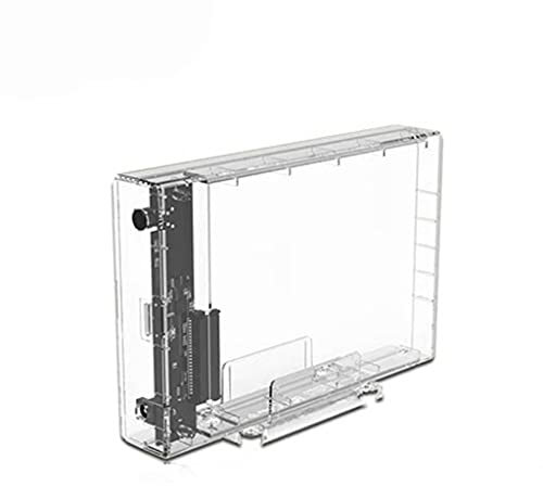 INPETS Disco duro externo transparente de 3,5 pulgadas para disco duro SSD de 2,5 y 3,5 pulgadas, caja de disco duro SATA a USB 3.0, estación de acoplamiento de disco duro compatible con 16 TB