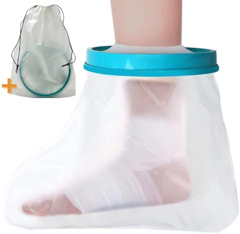 MEDIMINA - Protezione in gesso per piede adulto, copertura per gesso e piede e dita, copertura per gesso piede adulto unisex per doccia, protezione totale impermeabile contro l'acqua