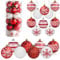 LATERN 24 Stück Weihnachtskugeln, 6CM Rote und Weiße Weihnachtskugel Ornamente Bruchsichere Aufhängen Weihnachtskugeln für Weihnachtsbaum Feiertage Heim Weihnachten Party Dekoration (8 Stile)