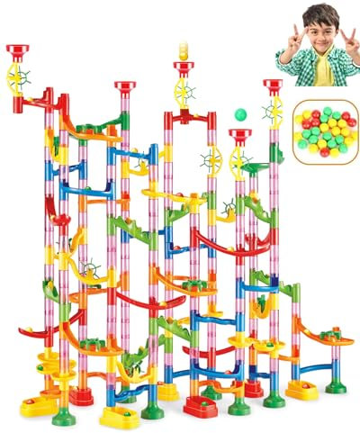 Ucradle Marble Run, 232 pcs for Kids Durability STEM Educational Learning Toys Marble Maze Race Track Game Set for 6+ Years Old Boys Girls, For Birthdays Christmas Holiday, NO. 678