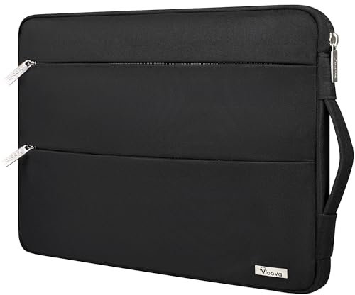 Voova Laptop Sleeve Case 14-15 Inch with Handle, Waterproof Slim Computer Cover Bag Compatible with MacBook Air M2/M3 15, MacBook Pro 15, 15” Surface Laptop 5/4, Hp chromebook 14, Black