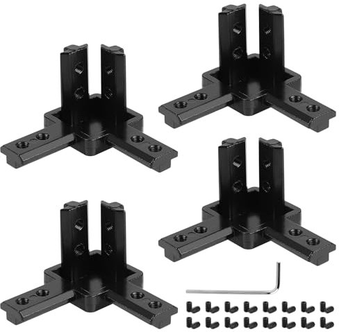 LALAGO 4pcs Eckverbinder, 3-Weg Profilverbinder,30x30 Eckhalterung mit Schrauben für Standard Aluminium-Extrusionsprofil（schwarz）
