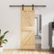ZEYUAN Puerta corredera con herrajes Madera Maciza de Pino 70x210 cm, Puertas Interior, Puertas Correderas Granero - 3202969