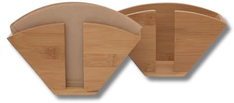 Terra Home Papierfilter 2er Set Kaffeefilterhalter Bambus Serviettenhalter, Bambus