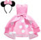 BJPERFMS Vestito Minnie Bambina, Ragazza Minnie Pois Abito da Principessa Costumes, con Cerchietto Minnie, Cerchietto Orecchie del Topo, per Feste di Compleanno, per 3-4 Anni