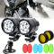 Ygmylandbb Luci aggiuntive moto led, faro led moto, led moto proiettore lampada Kit luci stradali a LED rotonde con interruttore e staffa di montaggio, 2pcs