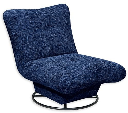 Stella Trading Maranello Sessel Wohnzimmer, Dunkelblau - Bequemer Fernsehsessel Relaxsessel drehbar - 96 x 75 x 93 cm (B/H/T)