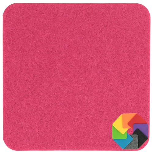 Design Filz Untersetzer eckig - 20x20cm in cyclam für Glas, Getränke, Bar, Tasse, Vase