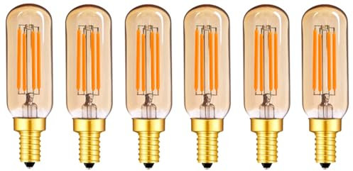 4W LED Edison Lampe T25 LED Filament Lampe Dekorative Glühbirnen E14, ersetzt 40 Watt, 350 Lumen, 2700K Warmweiß, für Hängelampe Wandleuchte Pendelleuchte 6er Pack (Amber)