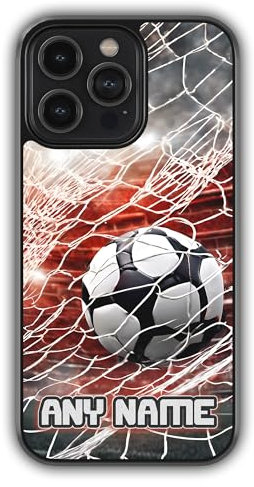 mypetsdirect.co.uk iPhone SE 2020 Personalised Football Phone Case - Custom Name Soccer Ball Cover Compatible for iPhone & Android - Customised Gift for Boys and Girls, Anti-Scratch, Anti-Drop-Shock