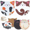 OT-NVWOZR 4 posavasos de cerámica de dibujos animados de gatos con soporte de metal, posavasos absorbentes con base de corcho, base de corcho antideslizante para tazas, vasos de cristal y té