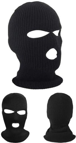 2 Stücke 3-Loch Volle Gesichtsabdeckung Sturmhaube, Winter Sturmmaske, Skimaske, Balaclava, Schwarz Maske, Ski Mask, Ski Maske, Skimaske Herren, Sturmhauben Für Draußen, Für Herren Und Damen