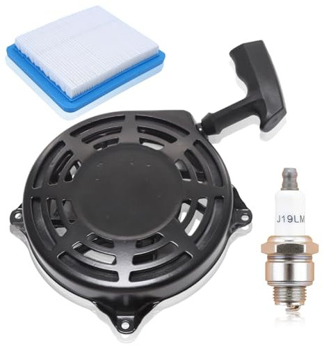 Mtanlo Avviatore a cavo per 497680 498144 Avviatore manuale per tosaerba, 497680 Tosaerba per tappeto erboso Avviatore di Ricambi con 491588S Filtro Aria RJ19LM Candela di Accensione