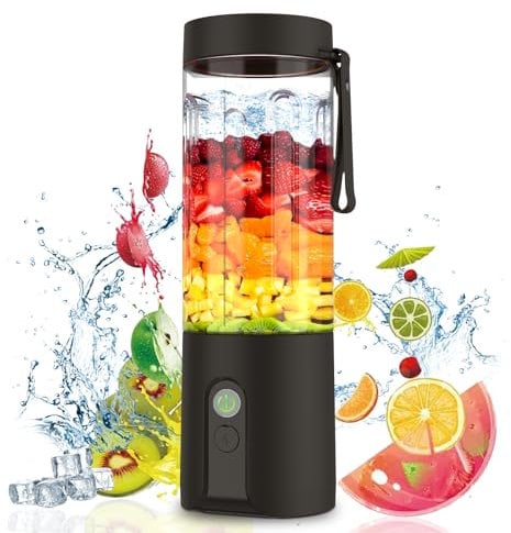 Portable Blender, Personal Size Blender for Shakes and Smoothies, USB Rechargeable 4500mAh 11.1V powerful blenders with 10 Blades, 20 Oz Juicer Cup for Sports, Travel