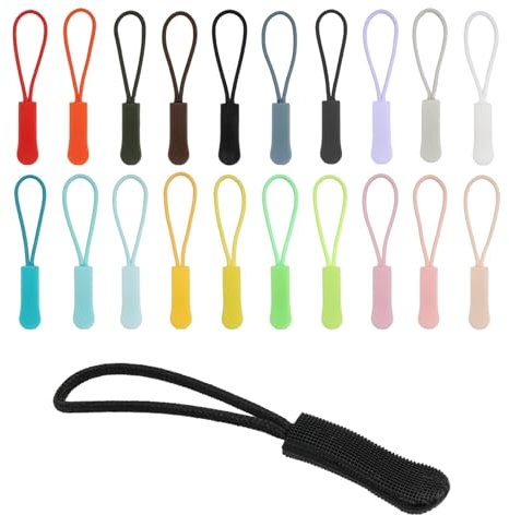 120 Stück Reißverschluss-Anhänger in 20 Farben - Rutschfest Zipper Pulls, Zieher Bunt für Rucksack, Bekleidung, Sportswear und Mehr