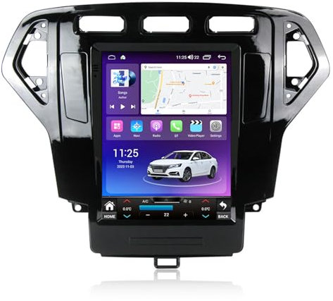 Autoradio für Mondeo MK4 2007-2010 Android 15 Stereo mit 9,7 Zoll Touchscreen Unterstützung 5G WiFi Wireless CarPlay Android Auto GPS Navigation BT USB DSP SWC Rückfahrkamera FM Radio,Schwarz,TS 9863