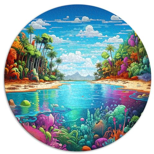 1000 Piece Jigsaw Puzzles for Adults,Maldives Beaches,Circular Jigsaw Puzzles,for Adults & Kids Age 12 Years Up,Cardboard puzzles,Jigsaw Puzzles for Adults Educational Game Challenge Toy