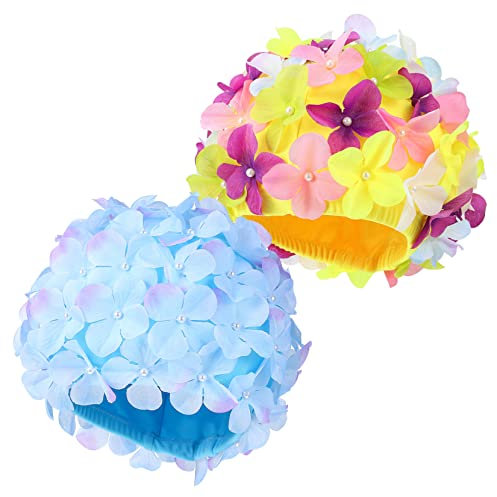 Toddmomy 2 Piezas De Sombrero De Natación, Gorro de natación con Elasticidad Ajustable para Adultos, Hombres y Mujeres para Deportes Acuáticos