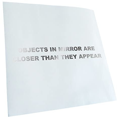 Kiwistar - Autoaufkleber - Chrom - 12x2cm objects in mirror closer appear Aufkleber für Auto, Laptop, Fahrrad, LKW, Motorrad mehrfarbig JDM Decal Racing