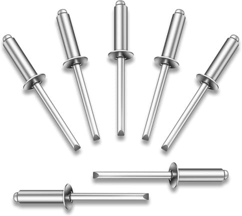 Wavanta Lot de 25 rivets aveugles 6,4 x 12 mm, rivets pop en acier inoxydable 304 avec extrémité ouverte, rivets aveugles en acier