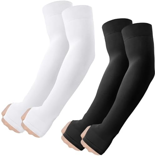 fuinloth Gaming Arm Sleeves mit Daumenloch, UPF 50+ Arm Stulpen Armschoner für Damen/Herren Basketball Sport Ärmel