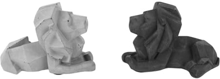 Handworkz | Lejon - Löwe aus Beton | architektonische Dekofigur | dekorativ & hochwertig | Figur | schlicht | modern | Skulptur | Handarbeit - Made in Germany (Anthrazit & Grau)
