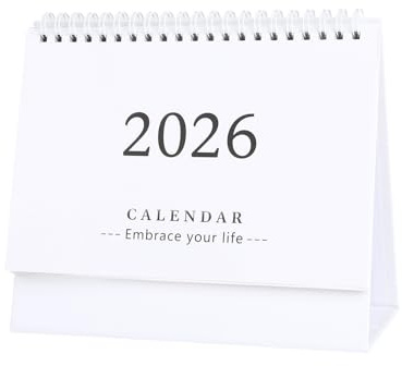 2025 UK-Kalender, Schreibtischkalender 2025–2026, Schreibtischkalender 2025, Metallring, Doppeldraht, vertikale Doppelbindung, geeignet für Werbegeschenke, Werbegeschenke (weiß)
