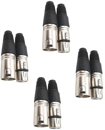 LOLIPPYY 8 pièces Connecteur XLR Prise Micro Broches Mâle et Femelle Adaptateur Audio pour Câble Micro Compact et Fiable Remplacement Facile