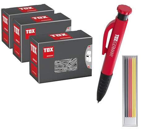 TOX Set Barracuda speziell für Vollstein und Beton mit hohen Haltewerten, inkl. Tieflochmarker easyMarx für präzise Markierungen auf verschiedenen Oberflächen, 013909013