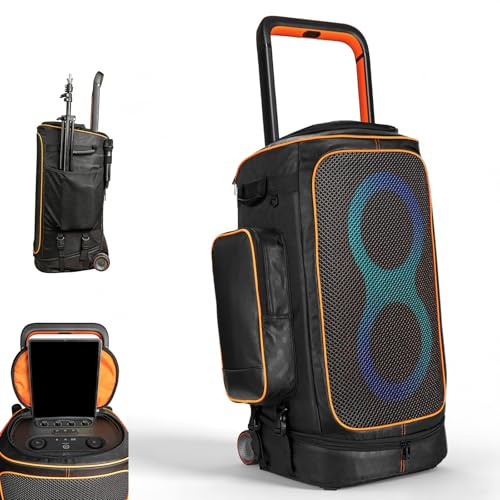 Schutzhülle Tasche für JBL PartyBox 520, Wasserdichte Transporttasche mit Rollen, Staubdichte Aufbewahrungstasche für JBL PartyBox 520 Lautsprecher für Reisen im Freien (Schwarz)