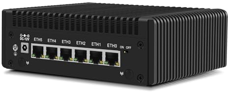 CWWK Mini PC N97, Firewall Hardware, 6 x 2.5GbE LAN, Fanless Mini Computer, OPNsense Micro Appliance, 8GB DDR5 RAM 128GB NVMe SSD, Software Router, USB-C, MicroSD, AES-NI