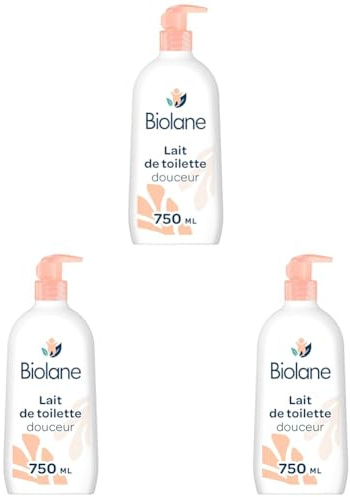 BIOLANE - Lait de toilette 750ml - Bébé - Nettoie Visage, Corps et Siège - Sans Rinçage - Doux et Apaisant - 99% d'origine naturelle - Fabriqué en France
