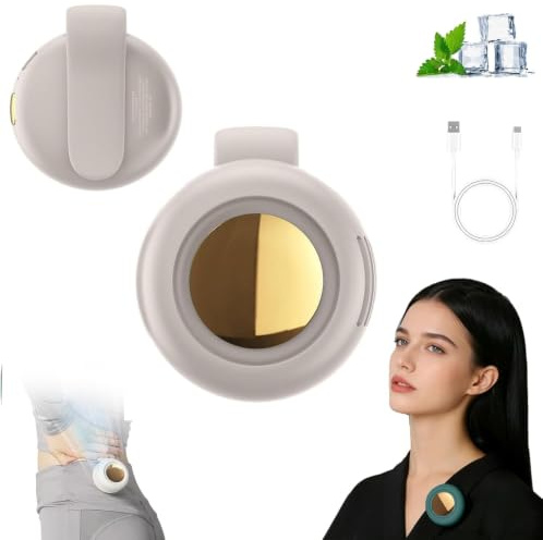 Mini Flügelloser Clip-Ventilator mit 360°, Drehung - Tragbarer USB-C Wiederaufladbarer Hals Taillenventilator, Leise ohne Rotorblätter,3 Geschwindigkeiten, für Outdoor, Reisen, Büro