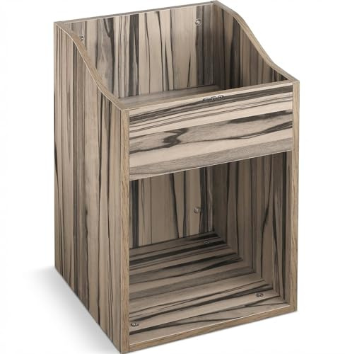 Zomo VS-Box 100/2 Vinyl Aufbewahrungsbox - 360 x 335 x 560 mm - Zebrano - MDF Holz - Regal für Schallplatten 200 bis 240 LPs