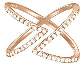 ESPRIT Damen-Ring JW50217 Rose 925 Silber teilvergoldet Zirkonia weiß