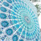 Bless International Indischer Hippie Bohemian Psychedelic Peacock Mandala Wandbehang Bettwäsche Tapisserie (Peacock Sky Blue, Queen (213x288Inches) (215x230Cms))