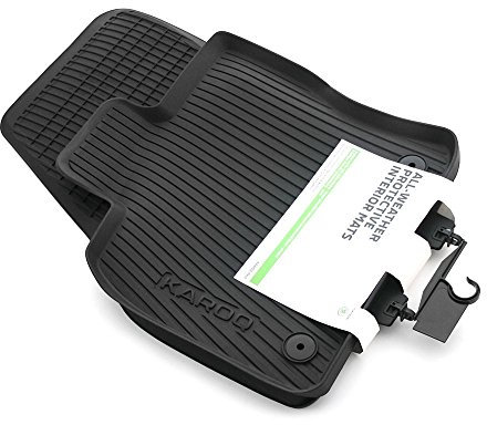 Skoda 57B061502 Gummi Fußmatten 2X Gummimatten vorn schwarz Original Allwettermatten mit Schriftzug