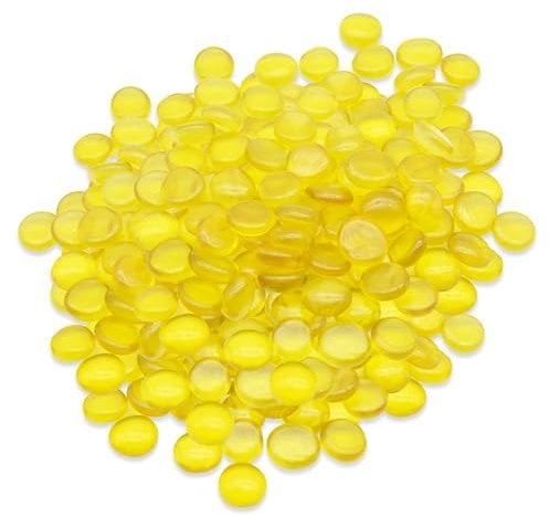 ARSUK Decorative Glass Pebbles for Aquariums, Vases & Plant Pots – Polished Stones for Home & Garden Décor – Non-Toxic & Safe (0.955Kg, Yellow Pebbles)