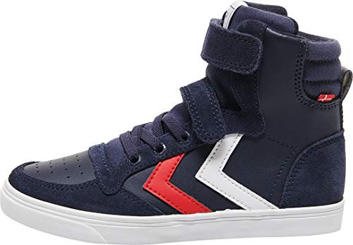Hummel Unisex Kinder Slimmer Stadil Leather High Jr Hohe Sneaker High-Top, Peacoat,28 EU