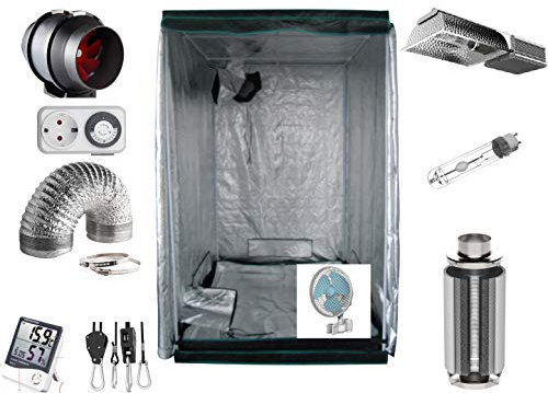 Nito GmbH Growbox Komplettset 315 W CMH 100x100x200cm VSG AKF Growzelt (315 W CMH)