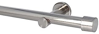 Sento Gardinenstange Vorhangstange 25mm 1-läufig Modern Edelstahl Optik 280 cm Albana
