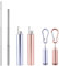 Wolfteeth 2 Pack Pailles Métalliques Télescopiques Réutilisables, Paille à Boire Pliante en Acier Inoxydable Pliable avec étui en métal portable, Brosse de nettoyage télescopique,Argent & Champagne Or