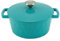 HearthStone Cookware - Cocotte Diamond de Hierro Fundido Esmaltado, Turquesa, 24 cm, 3.3 l. Para Todas las Superficies, incluyendo Inducción y Horno.
