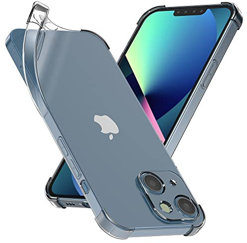 ebestStar - Coque pour iPhone 14, iPhone 13 Apple, Etui Protection Silicone Transparent Antichoc, Coins Renforcés, Transparent