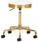 ACTIVESHOP Kosmetikhocker Friseurhocker Arbeitshocker Rollhocker Drehhocker H7 Gold Weiss