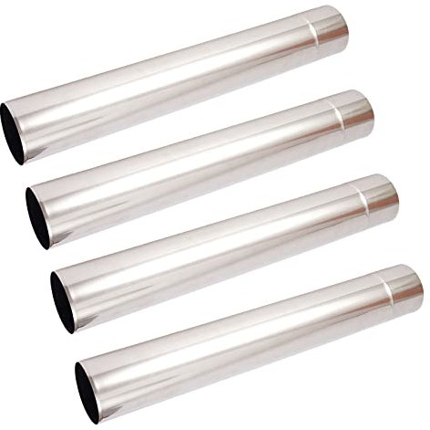 HpLive Stainless Steel Flue Pipe Chimney Attachment Stove Knee Stove Pipe Exhaust Pipes Pipe Chimney Pipe, Length 400 x Diameter 60 mm (Pack of 4)