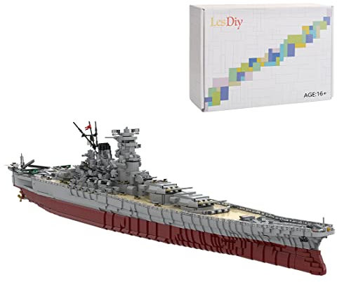 AYAY Technik 1/200 WW2 UCS IJN Yamato Baukasten, Großer Schiffsserien-Baukasten Kompatibel mit Lego 10294 (8717PCS+)